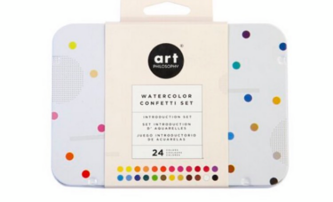 Watercolor Confetti Set - ألوان مائية مع فرشاة